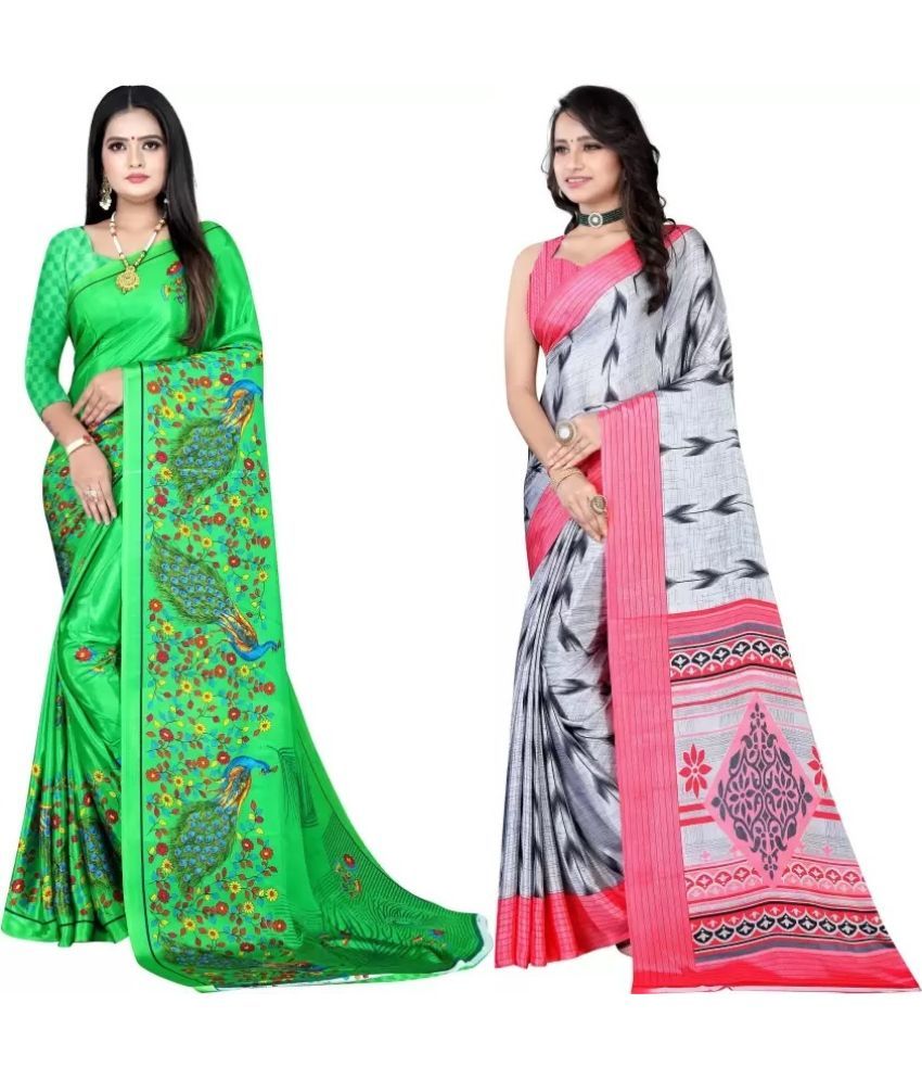     			LEELAVATI - Multicolor Crepe Saree With Blouse Piece ( Pack of 2 )