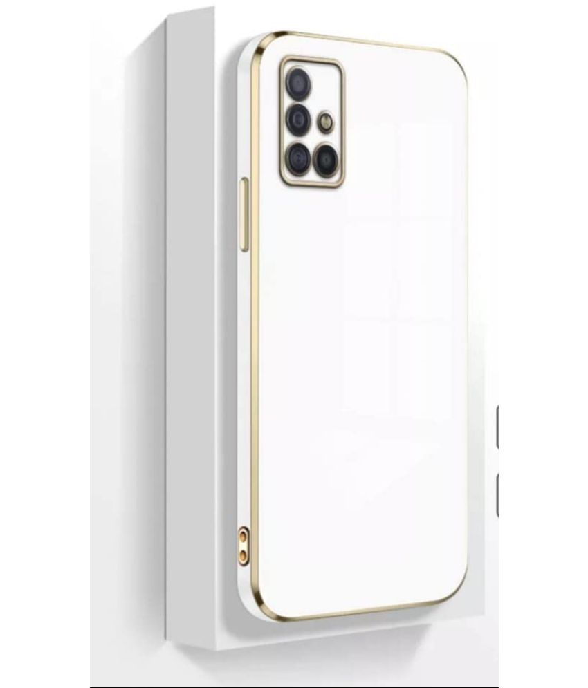     			Bright Traders - White Silicon Plain Cases Compatible For Samsung Galaxy M51 ( Pack of 1 )