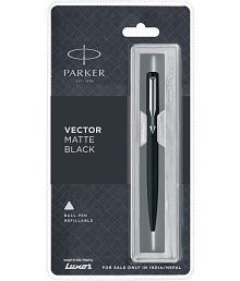 Parker Vector Matte Black Chrome Trim Ball Pen (Black)
