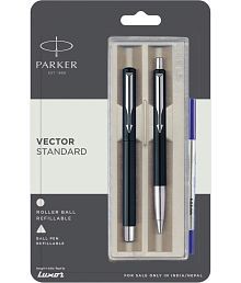 Parker Vector Standard Roller Ball Pen+Ball Pen Black Body Color Pen Gift Set