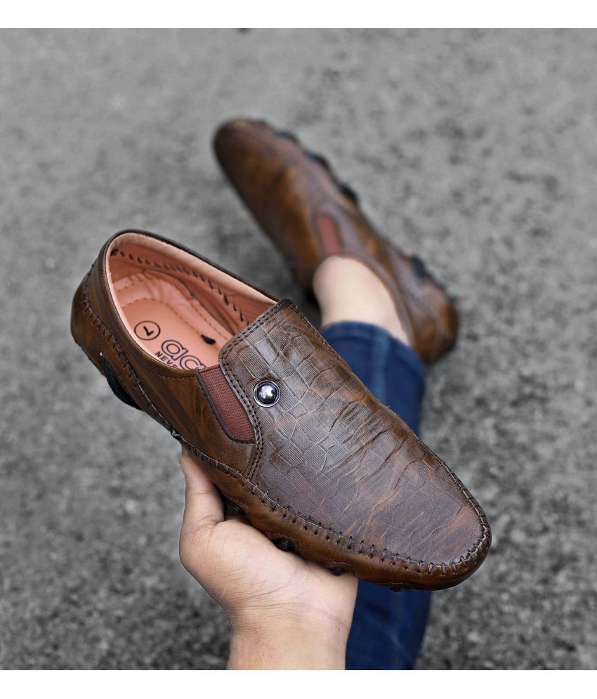     			Aadi - Brown Men's Slip on