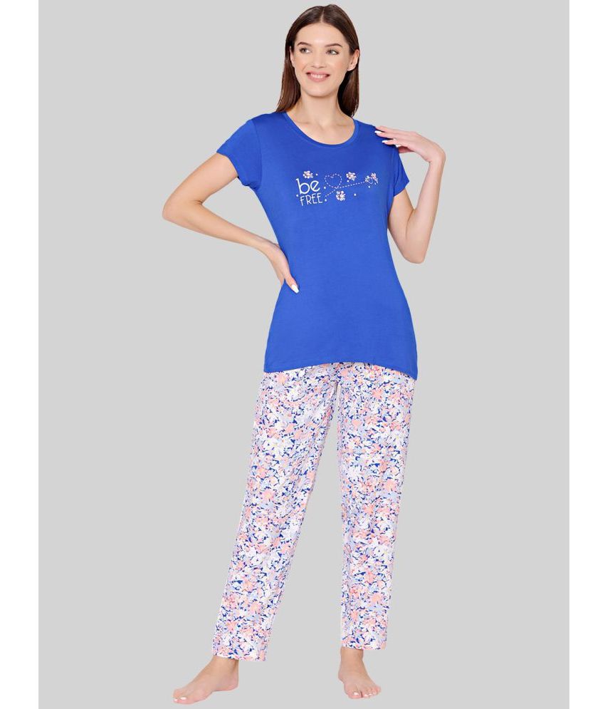     			Bodycare - Blue Modal Women's Nightwear Nightsuit Sets ( Pack of 1 )