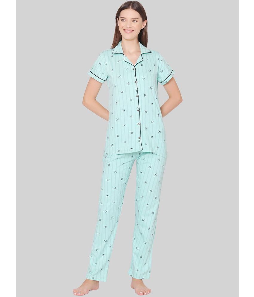     			Bodycare - Green Cotton Women's Nightwear Nightsuit Sets ( Pack of 1 )