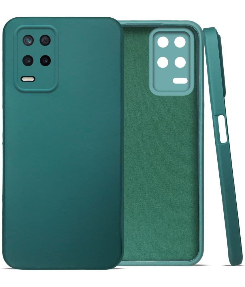     			Case Vault Covers - Green Silicon Plain Cases Compatible For Realme narzo 30 5G ( Pack of 1 )