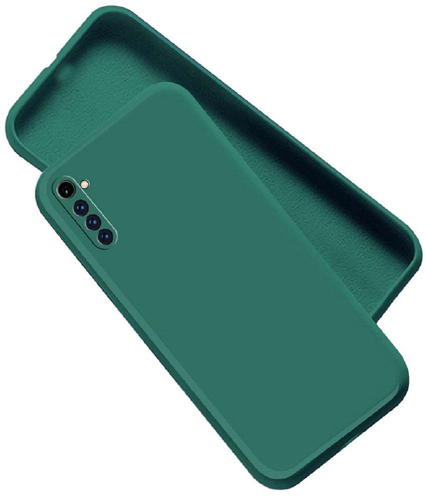     			Case Vault Covers - Green Silicon Plain Cases Compatible For Realme 8 5g ( Pack of 1 )