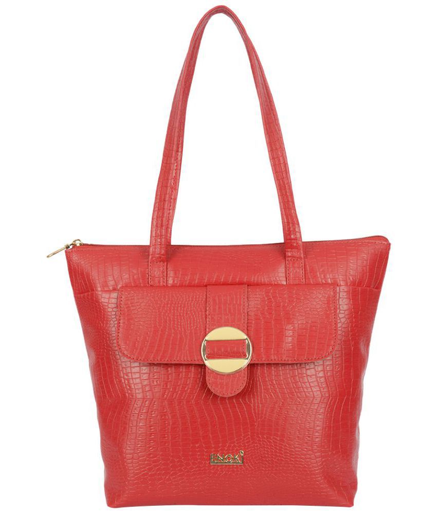     			Enoki - Red Artificial Leather Tote Bag