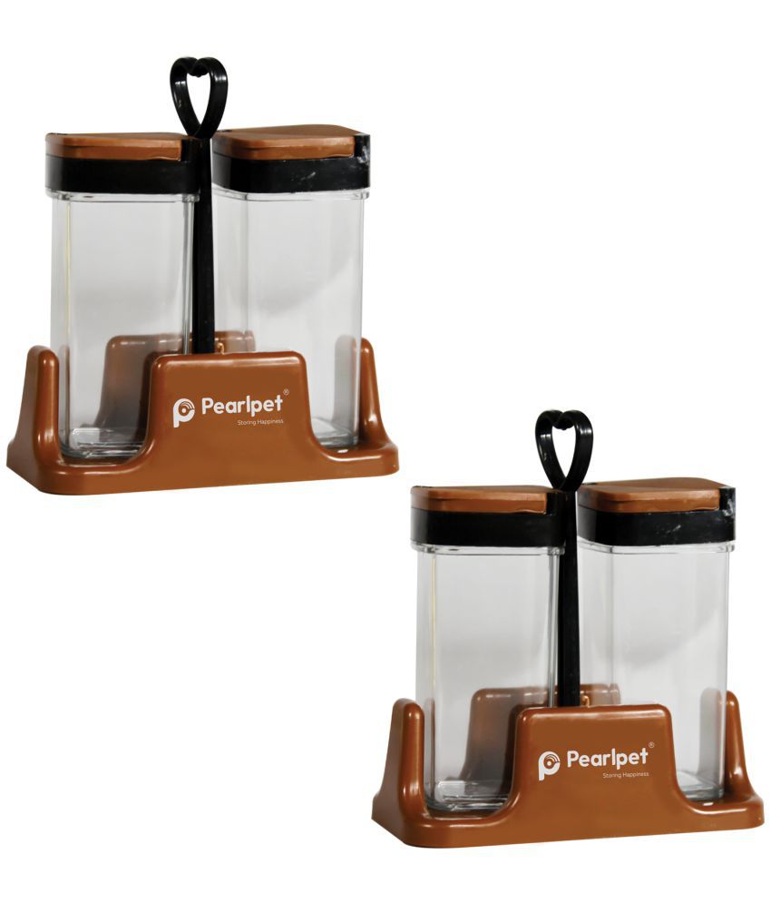     			PearlPet - Brown Plastic Spice Container ( Set of 4 ) - 100ml ml