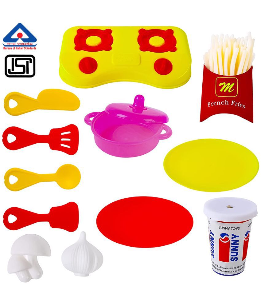     			WISHKEY Kitchen Set For Kids With 12 Miniature Cooking & Serving Utensils, Little Chef's Kitchen Pretend Play Indoor Toy With Accessories for Boys & Girls