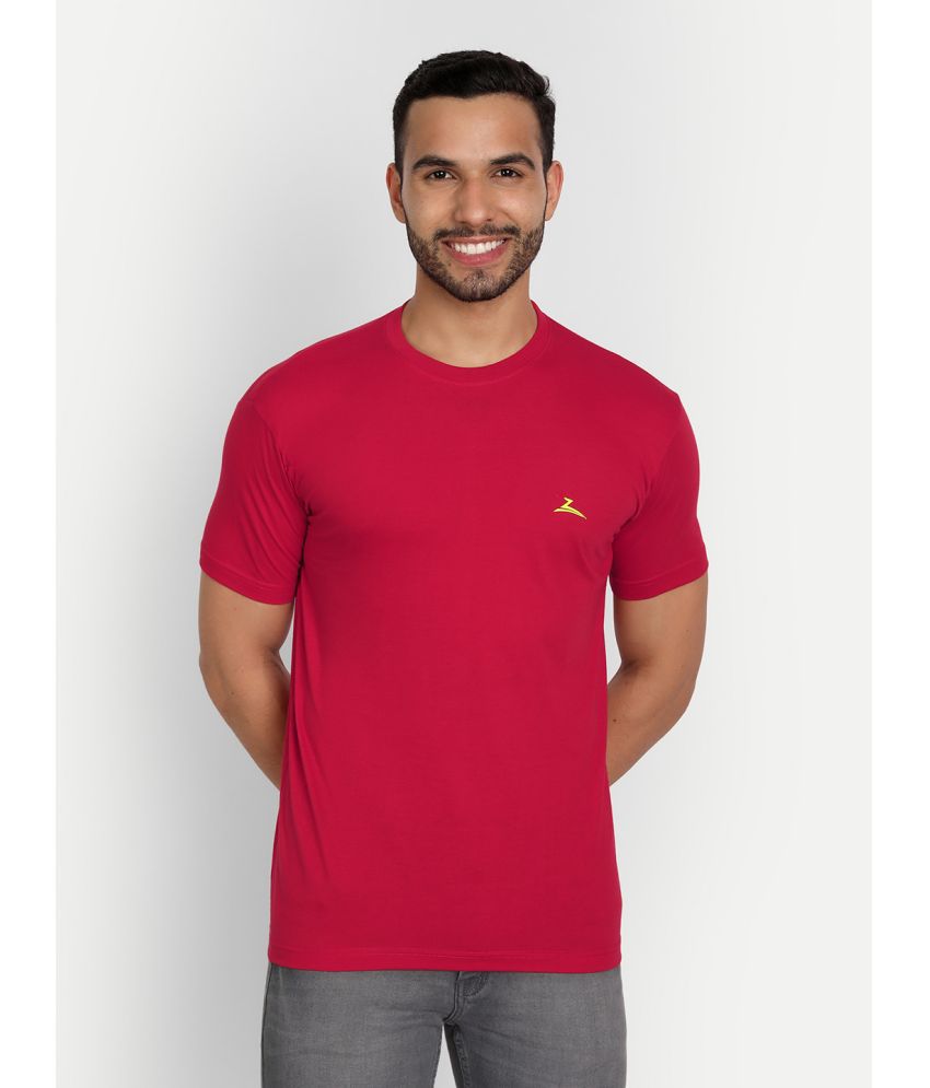     			Zeffit - Red Cotton Blend Regular Fit Men's T-Shirt ( Pack of 1 )