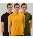 TAB91 - Coffee Cotton Slim Fit Men's Polo T Shirt ( Pack of 3 )