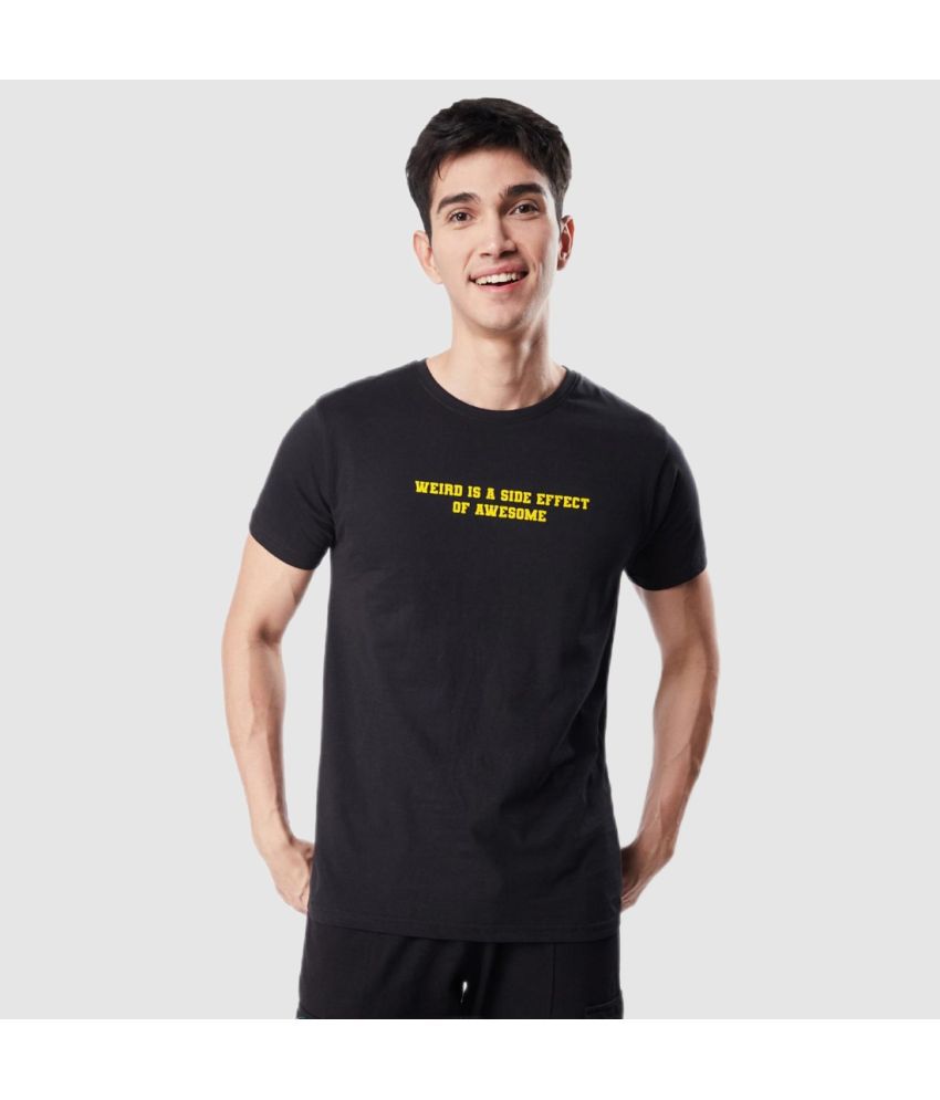     			Bewakoof - Black Cotton Regular Fit Men's T-Shirt ( Pack of 1 )