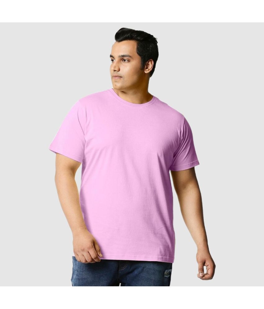     			Bewakoof Plus - Pink Cotton Oversized Fit Men's T-Shirt ( Pack of 1 )