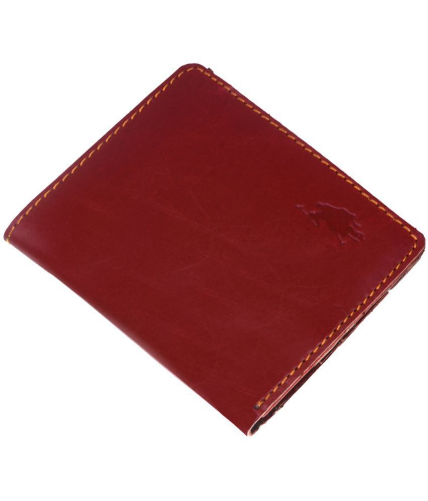     			JMALL - Red Faux Leather Men's Two Fold Wallet ( Pack of 1 )