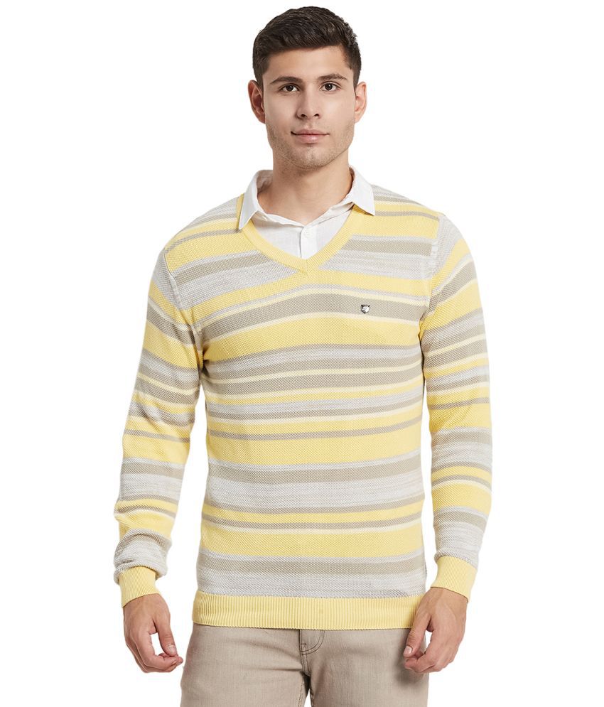     			Monte Carlo - Yellow Cotton Men's Regular Fit Pullover Sweater ( Pack of 1 )