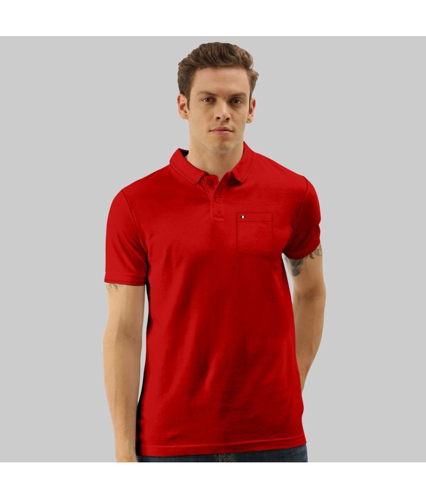     			TAB91 - Red Cotton Slim Fit Men's Polo T Shirt ( Pack of 1 )