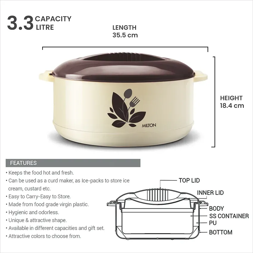 MILTON Orchid 13500 Inner Steel Casserole, 12.5 Litres