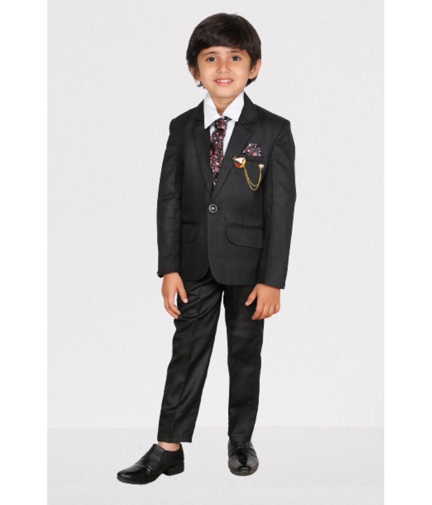     			DKGF Fashion - Black Polyester Boys Suit ( Pack of 1 )