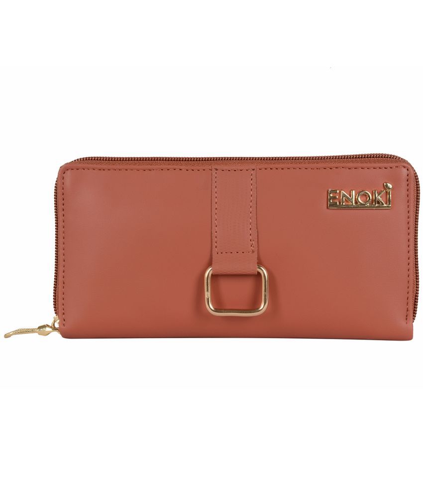     			Enoki - Faux Leather Tan Women's Zip Around Wallet ( Pack of 1 )