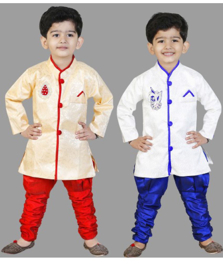    			GENERATION NEXT - Multicolor Silk Boys Kurta With Pyjama ( Pack of 2 )