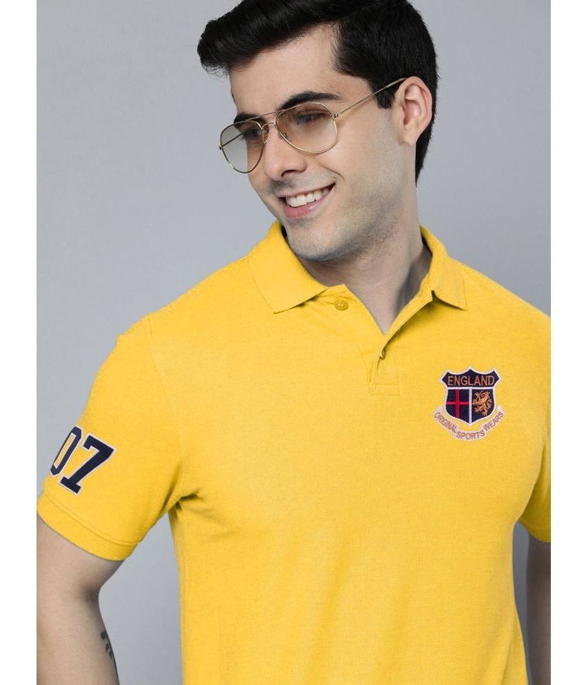     			ADORATE - Mustard Cotton Blend Regular Fit Men's Polo T Shirt ( Pack of 1 )