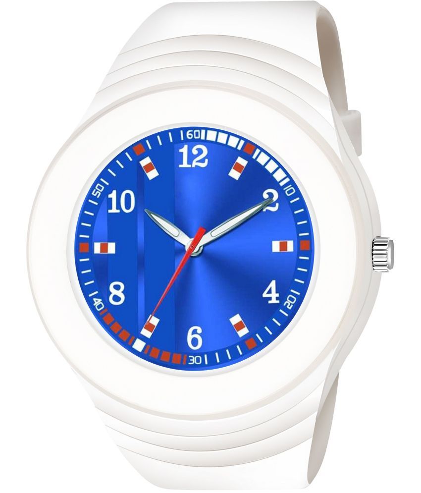     			EMPERO - White PU Analog Men's Watch