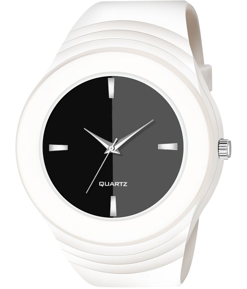     			EMPERO - White PU Analog Men's Watch