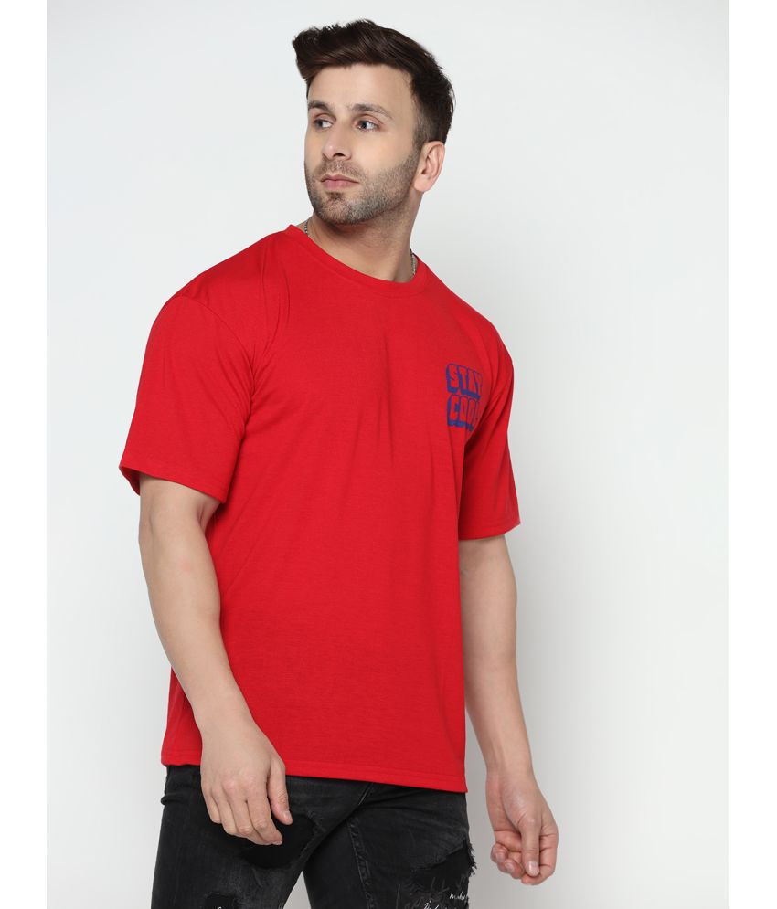     			Gritstones - Red Cotton Blend Oversized Fit Men's T-Shirt ( Pack of 1 )