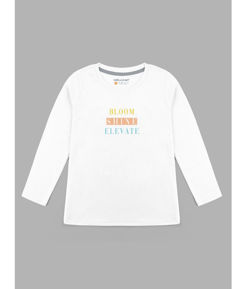     			HELLCAT - White Cotton Blend Girls T-Shirt ( Pack of 1 )