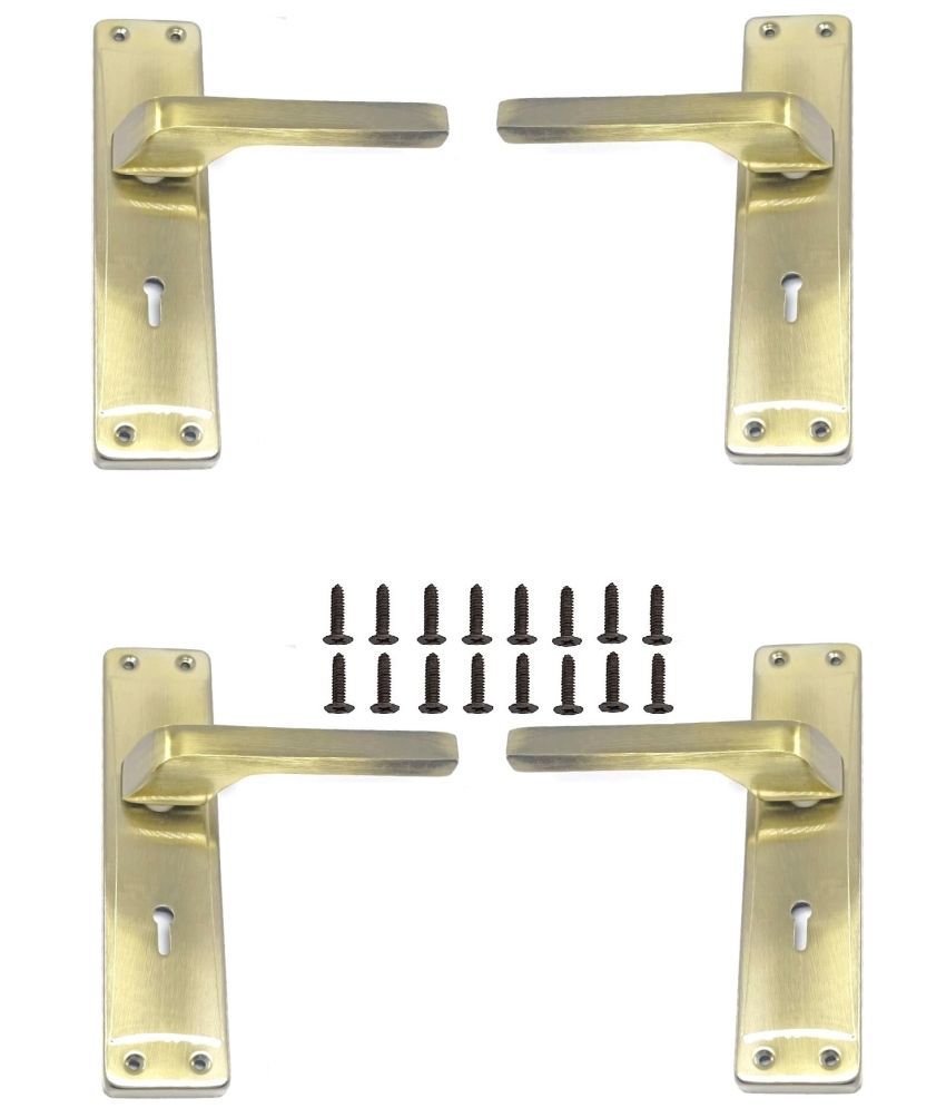     			Onmax Heavy Mortise Steel  Handle 8 Inches Without Lockbody with Antique Brass Finish (S801MABC)(Pack Of 2)