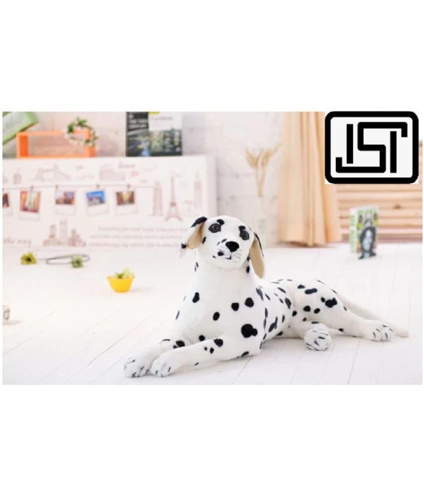     			Tickles Realistic Stuffed Animals Sitting Dalmatian Dog Plush Toys for Children's Birthday Gifts for Kids,26-cm(White)