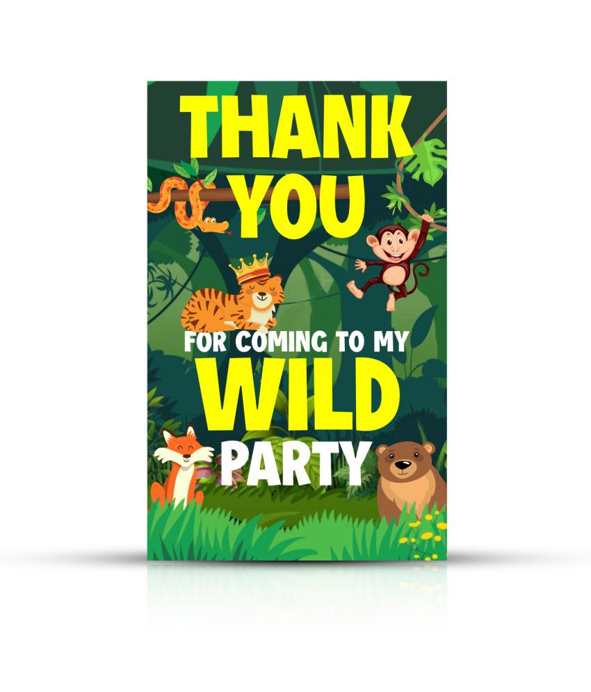     			Zyozi Jungle Theme Thank You for Coming To My Wild Party Tags for Birthday,Jungle Thank You Label Tags for Birthday,Bridal Shower, Wedding, Baby Shower, Thanksgiving Favor (Pack of 50)