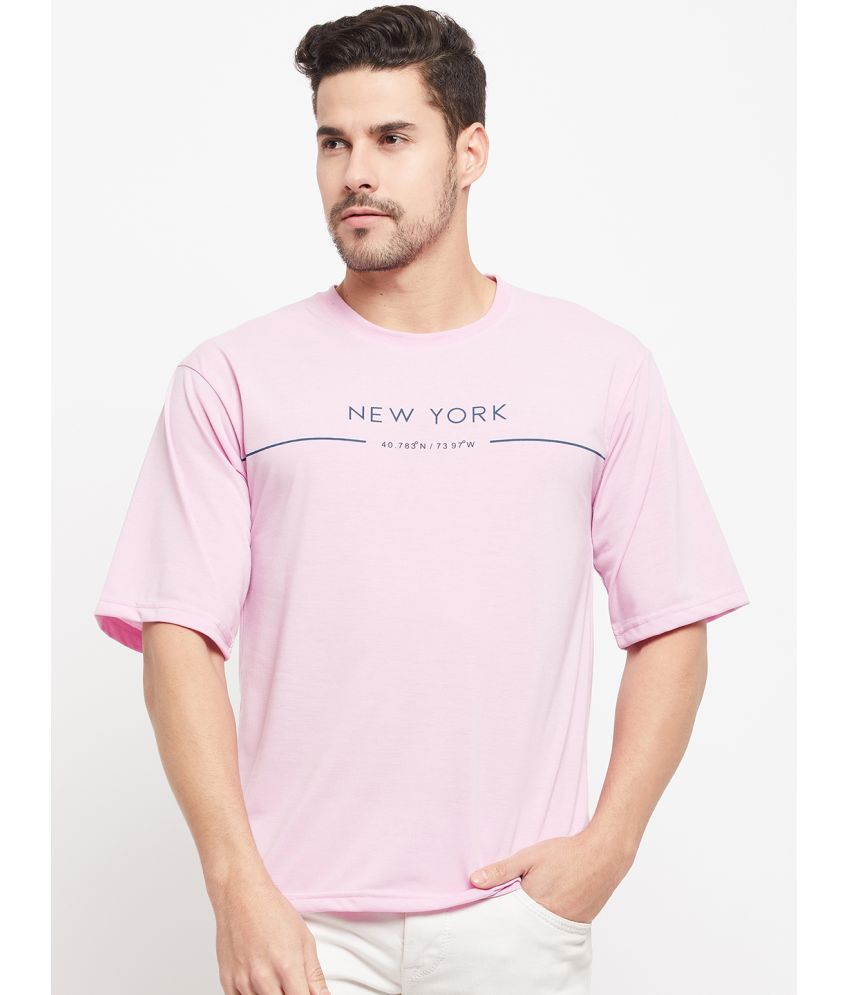     			AUSTIZ - Pink Cotton Blend Regular Fit Men's T-Shirt ( Pack of 1 )