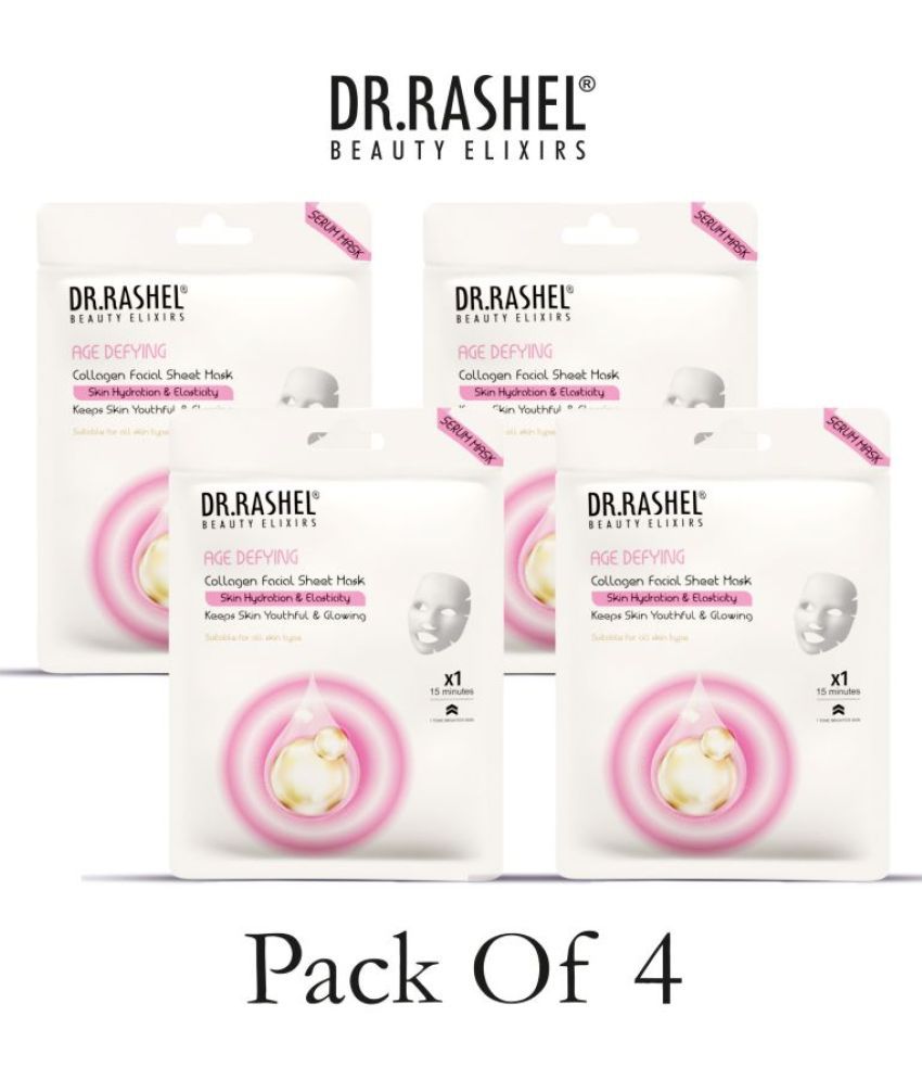     			DR.RASHEL Age Defying Face Sheet Mask With Serum For Women and Men All Skin Types Soft and Healthy Skin Paraben Free Pack Of 4 40 Grams Each