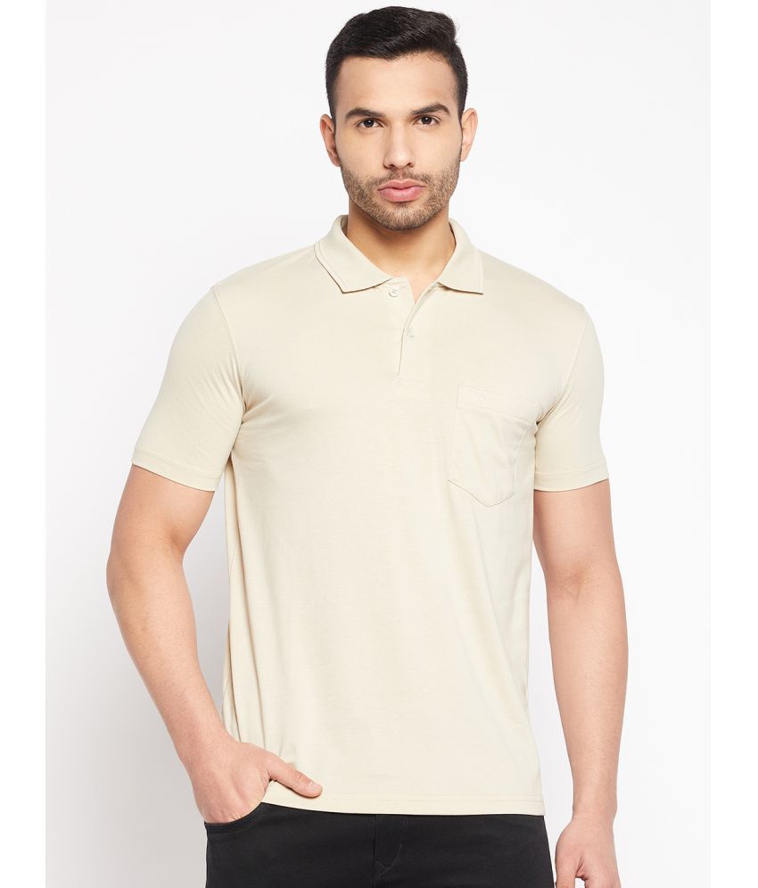     			Duke Pack of 1 Cotton Blend Regular Fit Solid Half Sleeves Men's Polo T Shirt ( Beige )