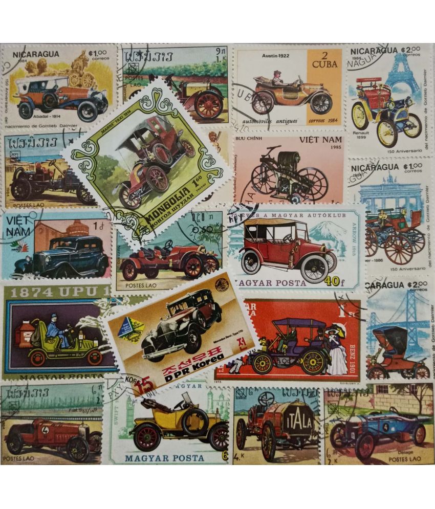     			Hop n Shop - Collection of 20 Different Vintage Cars 20 Stamps