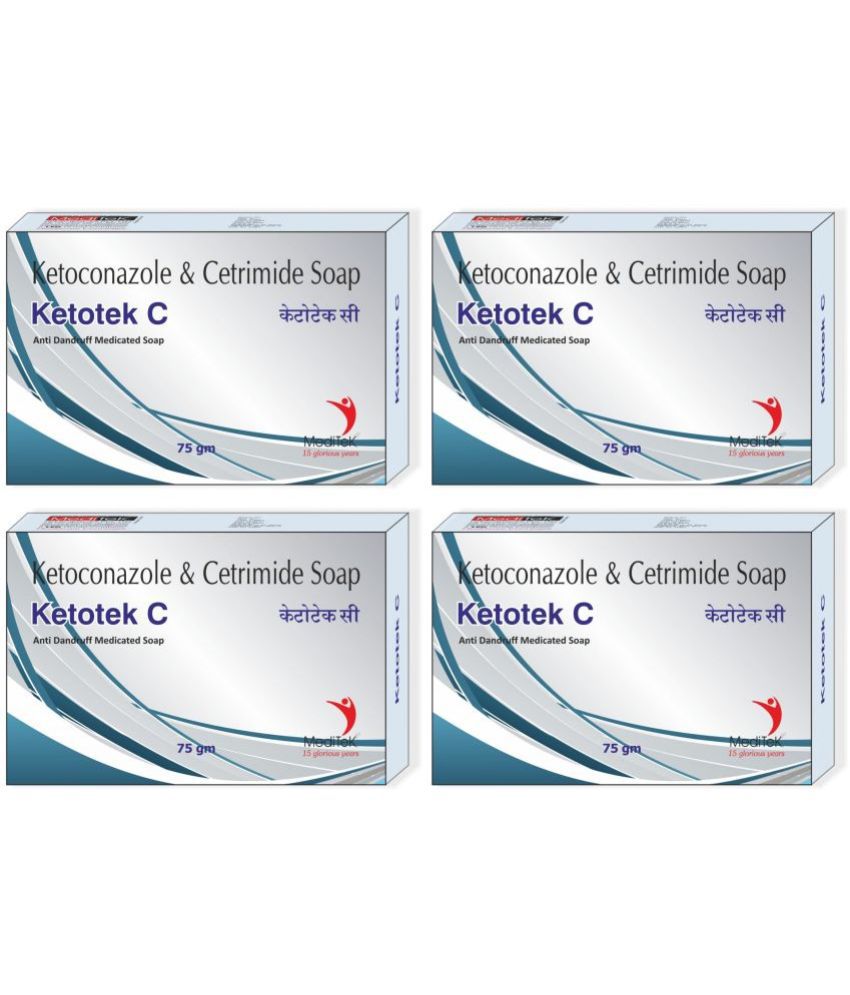     			Meditek Ketotek C Antidandruff Soap 75Gms. Each - Antibacterial Soap for Normal Skin ( Pack of 4 )
