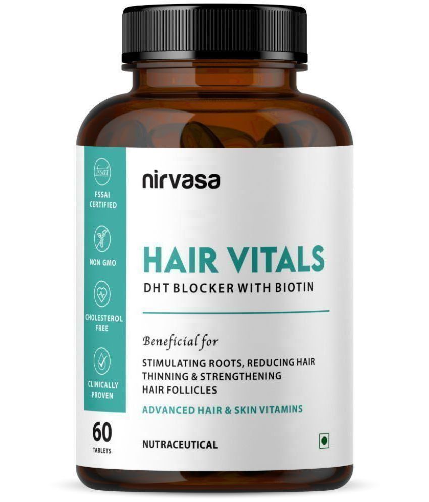     			Nirvasa Hair Vitals DHT Blocker with Biotin Tablets, for Hair Growth and Hair Nourishing and Glowing Skin, enriched with Biotin (1 x 60 Tablets)
