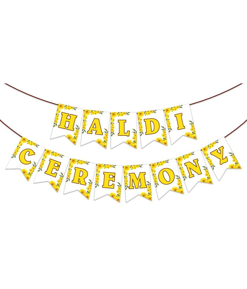     			Zyozi 1 Set Haldi Ceremony Banner Haldi Props for Bride and Family Haldi for Haldi Ceremony Mehendi Backdrop Decoration Mehendi Decoration Items for Home Bride