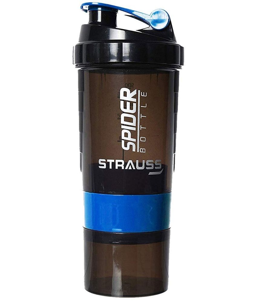     			AURAPURO Spider Shaker Bottle 500ml For BCAA & Pre-Post Workout Supplement Protein Shake Gym Sipper Bottle|Gym Bottle for Protein Shake/Sipper Bottle For Men & Women, BPA Free with Storage Compartment