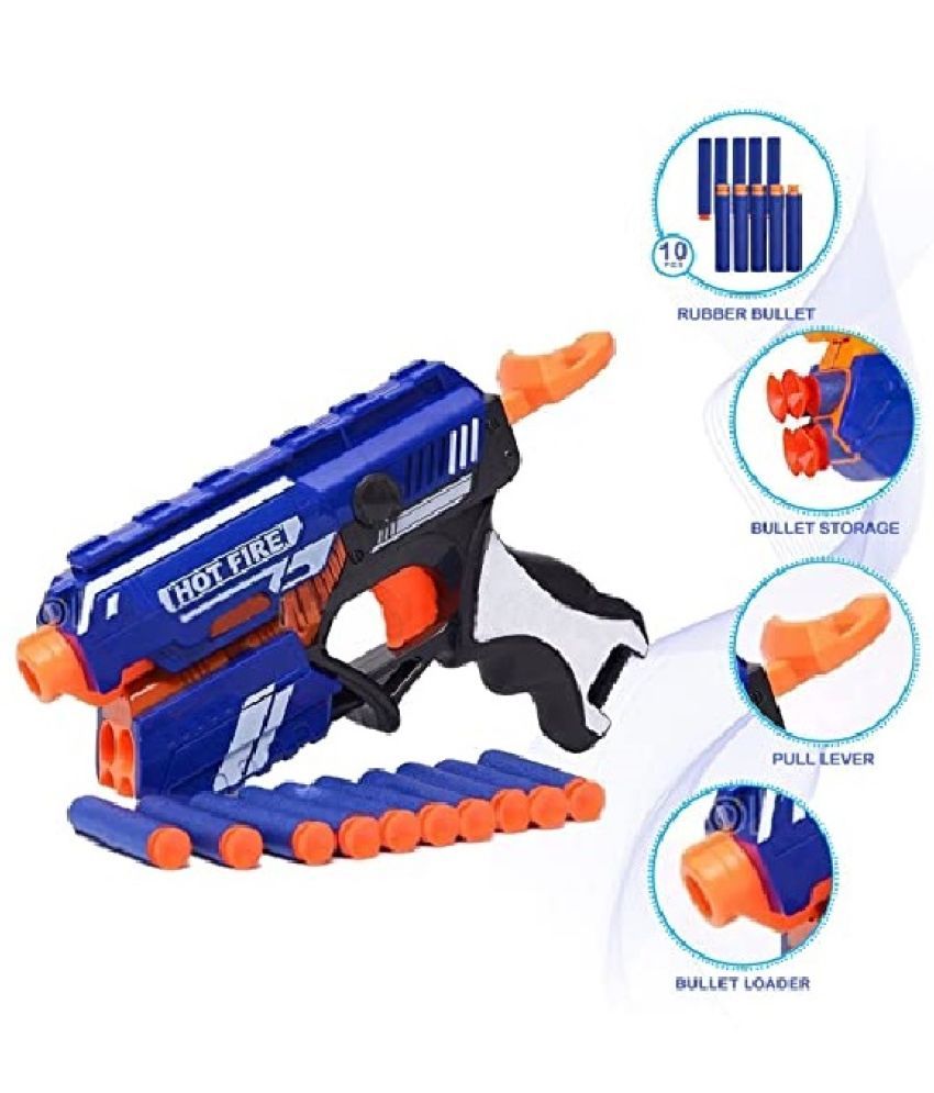     			Blaze Blaster Storm Hot Fire Shooting Toy Gun with 10 Soft Foam Bullets Perfect Guns for Boys Kids