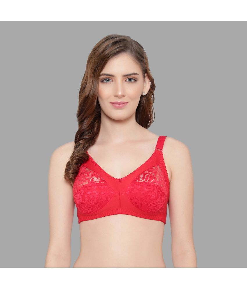     			KYODO Cotton Blend Non Padded Women's Everyday Bra ( Red )