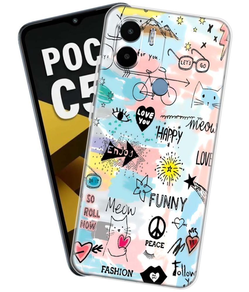     			NBOX - Multicolor Silicon Printed Back Cover Compatible For POCO C50 ( Pack of 1 )