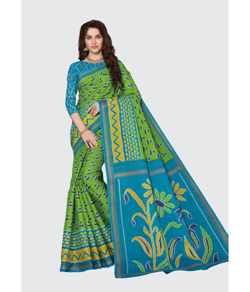     			SHANVIKA - Light Green Cotton Saree With Blouse Piece ( Pack of 1 )