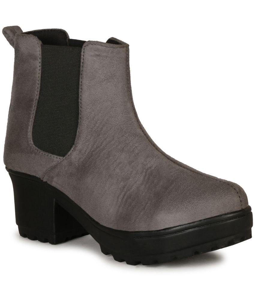     			Saheb - Gray Women's Ankle Length Boots