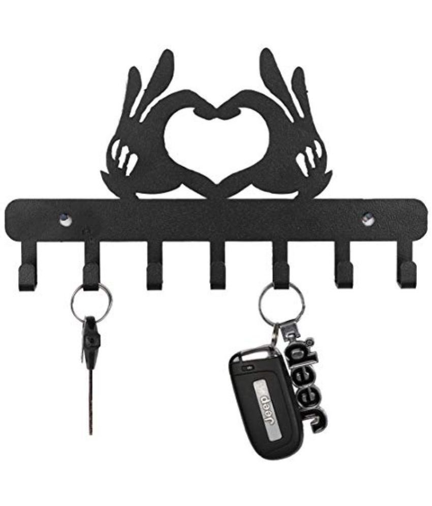     			Suveharts Black Stainless Steel Key Holder - Pack of 1