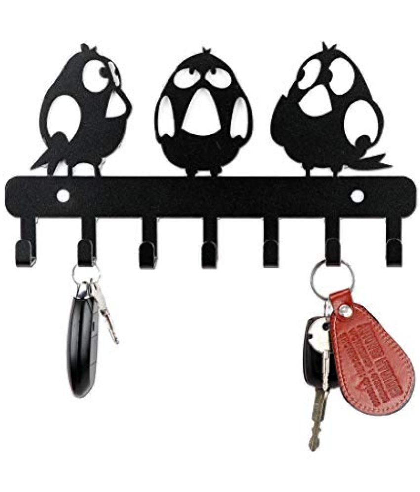     			Suveharts Black Stainless Steel Key Holder - Pack of 1