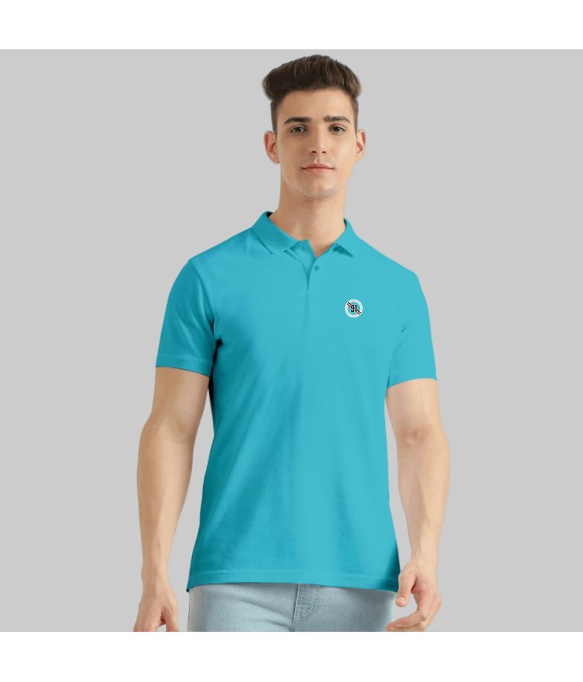     			TAB91 Pack of 1 Cotton Blend Slim Fit Solid Half Sleeves Men's Polo T Shirt ( Light Blue )