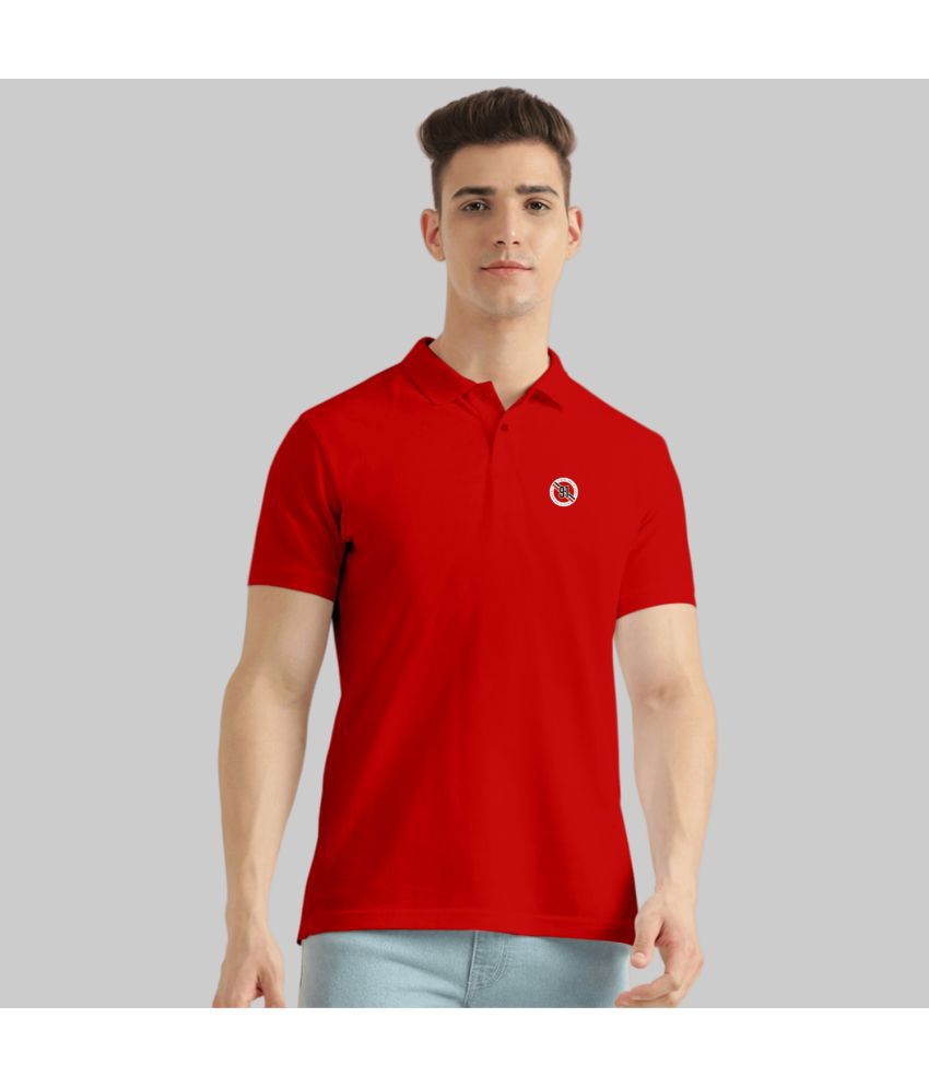     			TAB91 - Red Cotton Blend Slim Fit Men's Polo T Shirt ( Pack of 1 )