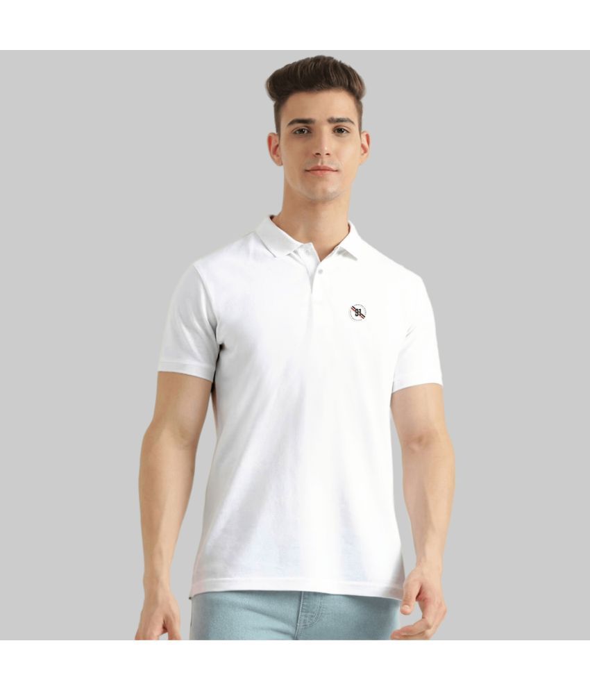     			TAB91 - White Cotton Blend Slim Fit Men's Polo T Shirt ( Pack of 1 )