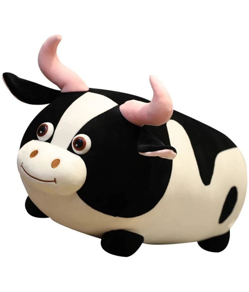     			Tickles Cartoon Cow Plush Soft Stuffed Toy Animal Sleeping Pillow Cushion for Kids Room (Size: 30 cm Color: White and Black)